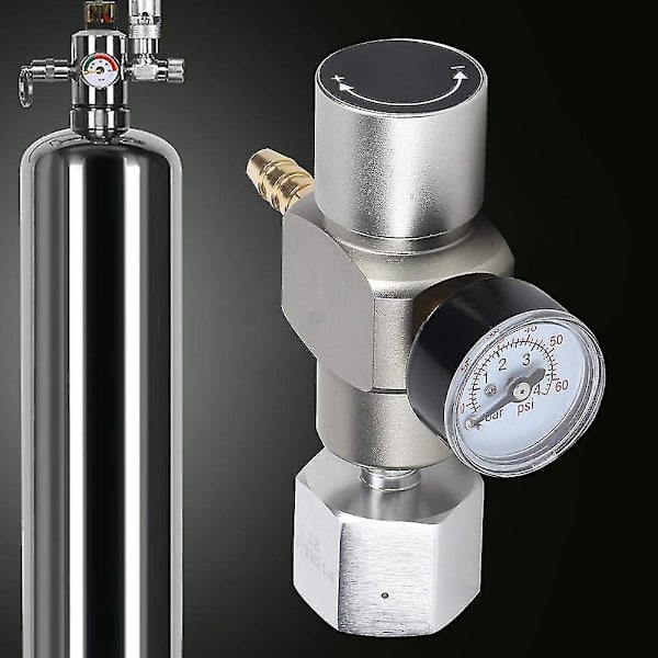 CO2 Trykkregulator, 2 i 1 Mini CO2 Gassregulator Sodavann Trykkmåler Med 3/8 tommer Til TR21.4 Adapter For Sodastream