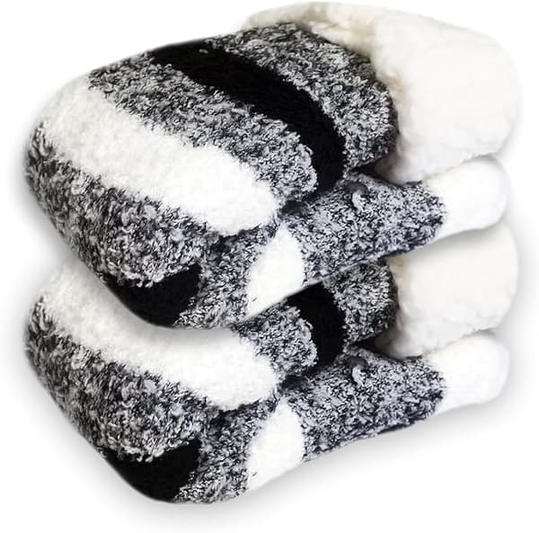 Varma vintertofflor för kvinnor och flickor, fluffiga, roliga, supermjuka djurfleece-foder, halkfria.