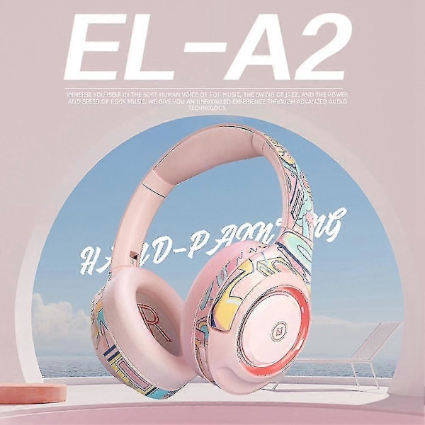EL-A2 Trådløse Hodetelefoner Foldbare Bluetooth Gaming Hodetelefoner med Avtakbar Mikrofon Lyddempende, Rød