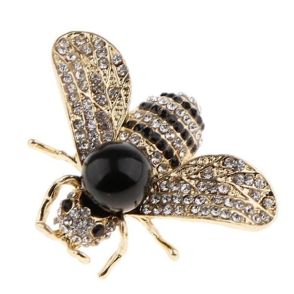4x helmi-timantti-kivillä koristeltu mehiläisen rintaneula, hyönteinen, lapel-neula, boutonniere, musta