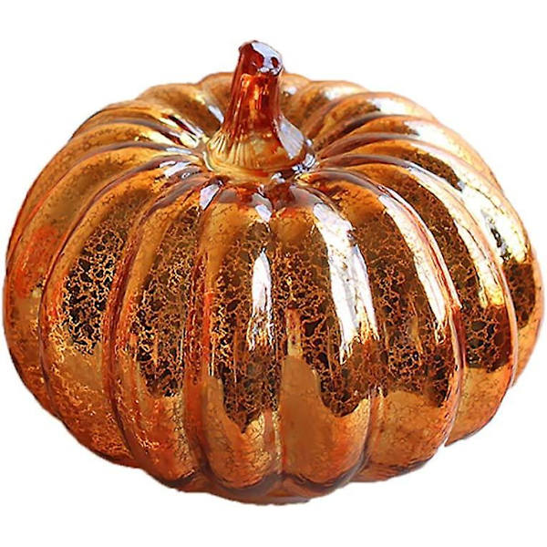 Halloween-koristeellinen lasipumppuvalo LED-hehkuva herkkä lamppuvalot kurpitsat lyhty sisätilojen koristelu (F)