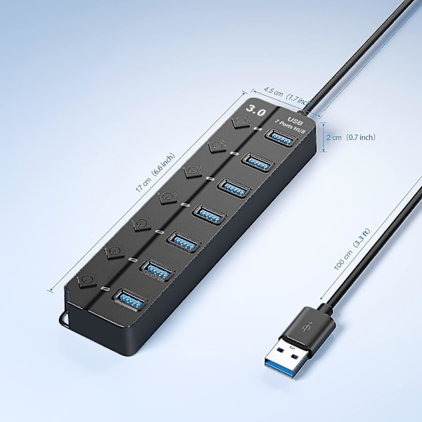 7 Portin USB-keskitin Jakaja Hub USB 3.0 Adapteri Useita Portteja Adapteri SES:n ja S:n kanssa