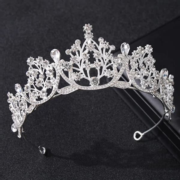 Prinsesse Krystal Diademer Rhinestone Pandebånd SØLV sølv silver
