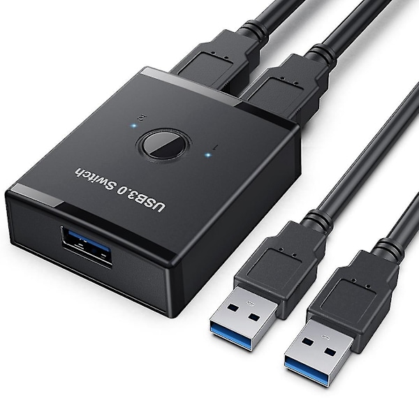 Kvm Usb Hub 3.0 Växlare Selector Kvm-switch för PC-tangentbord Mus Skrivare 1 PC Delning 2 Enheter