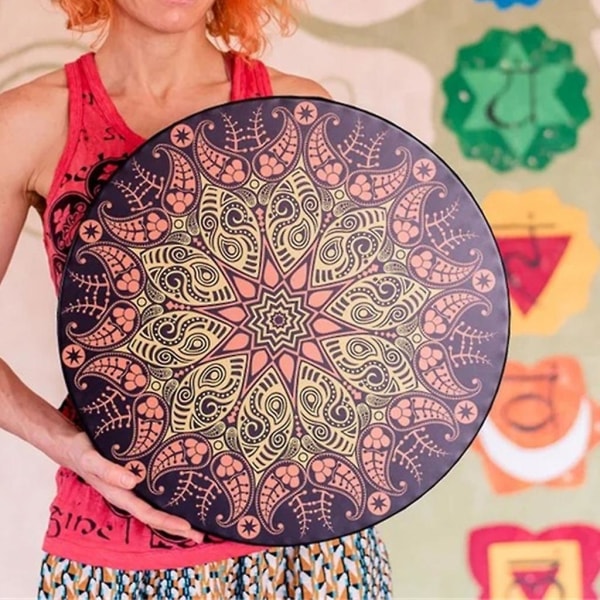 Handtrumma 10 tum för meditation och yogapedagogiska musikinstrument med utsökt bohemiskt mönster Bohemian drum