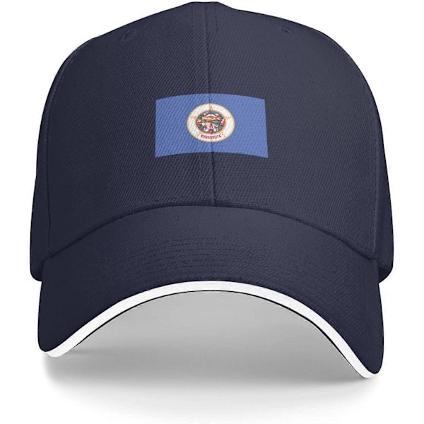 nx4463 Minnesota Flagg Pustende Justerbar Sportshatt, Vaskbar Solhatt for Menn Kvinner Unisex Peaket Caps bm-3134 nh4463oo