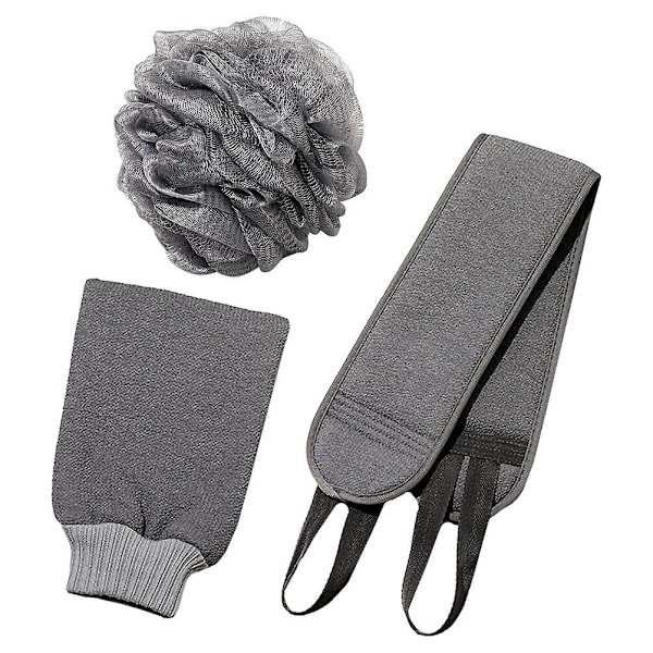 1 Set Badhandske Rygg Scrubber Badbollar Peeling Set Duschaccessoar