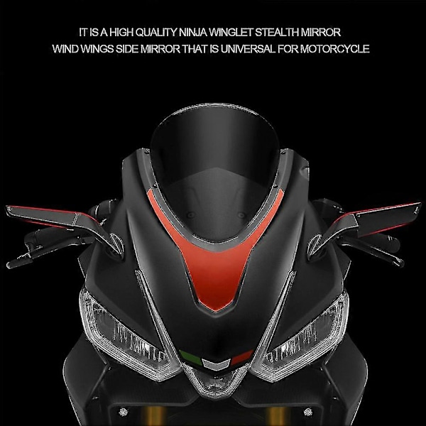 Speglar för Kawasaki Zx10r Zx9r Zx7r Zx6r Zx636 Zx12r Zx14r Motorcykel Modifierad Vindvinge Justerbar Rotationsbackspegel
