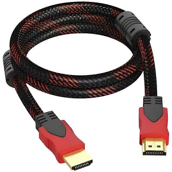 HDMI Kabel 3m Højhastighed 2.0 Ethernet 4K Full HD 1080p 60Hz HDR 3D ARC 3 Meter PS3 PS4 PS5 Xbox TV Skærm OLED LED PC Bærbar Beamer Rot