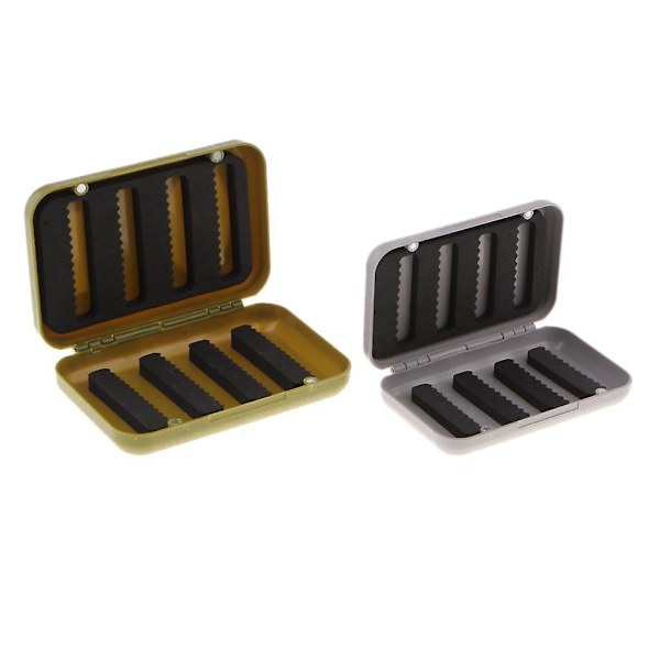 2pcs Portable Fly Fishing Tackle Boxes Baits  Storage Cases With Foam Pads