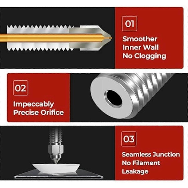 4 stk Høyflytende Dysesett, Dyser for utskrift for PLA/ABS/PETG/TPU/PP/PC, etc. Tilgjengelig for K1, K1 Max 3D-skrivere