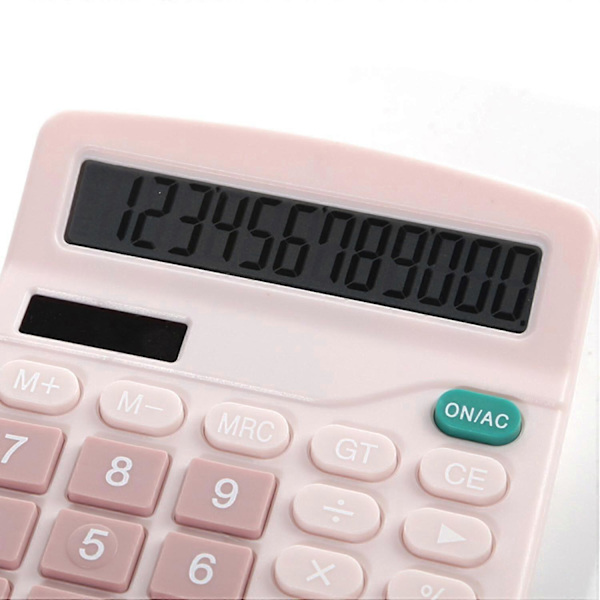 Lommeregner til skrivebord med dobbelt strømforsyning og stort display Farve Skole Kontor Elektronisk Lommeregner (pink)