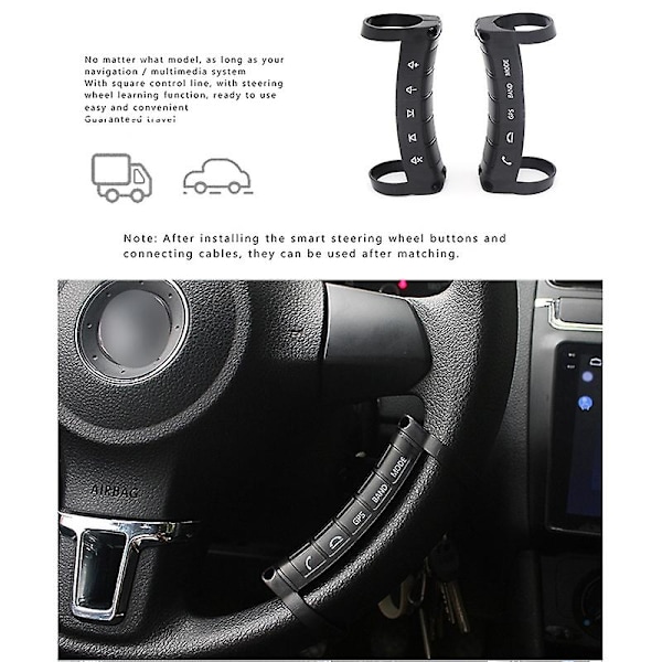 Universal Multifunktionel Trådløs Ratstyringscontroller Bluetooth DVD Navigation Knapper Kontrol