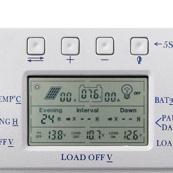 Solpanelregulator Lcd 10a Pwm Laderegulering Tre-tids