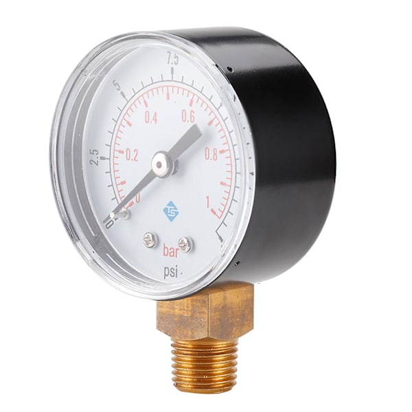 Tryckmätare 50mm 0~15psi 0~1bar Poolfilter Vattentryck Urtavla Hydraulisk