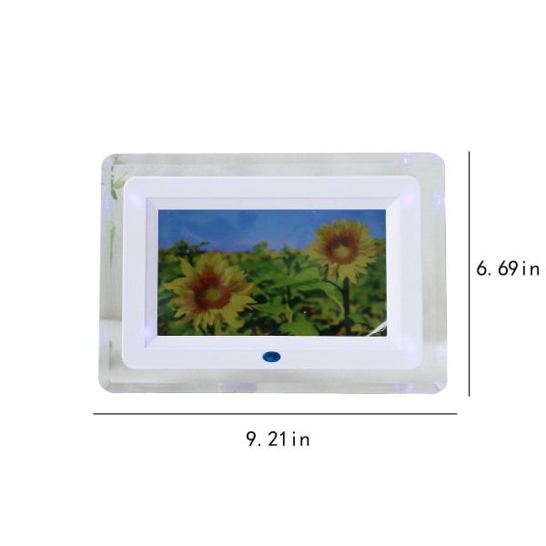 7-tums digital elektronisk fotoram LED akryl fotoalbum Videoslinga uppspelning, inbyggd klocka och kalender, LCD digital fotoram