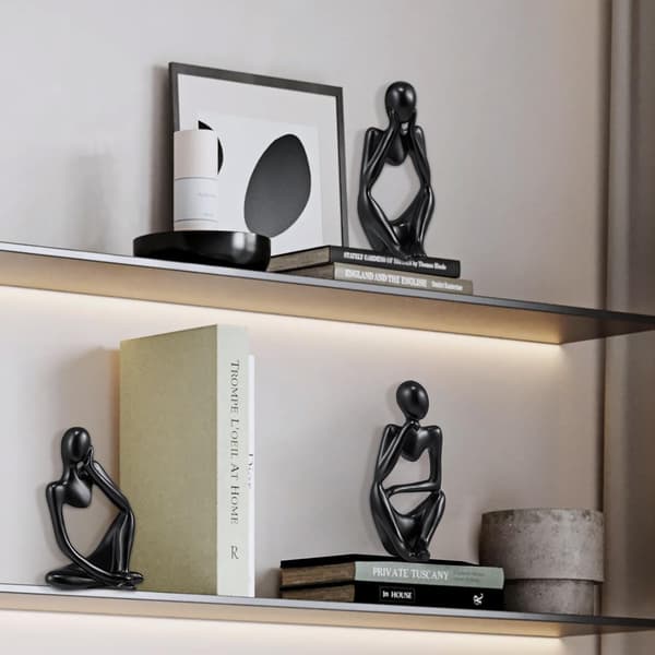 Nordisk Tenker Statue Sett, 3-delt Abstrakt Tenker Statue Sett