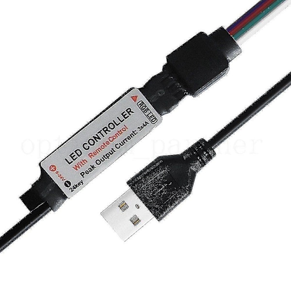 RGB USB LED-stripe IR RF fjernkontroll 24-knapper 3528 5050 lampe DC12V-Q