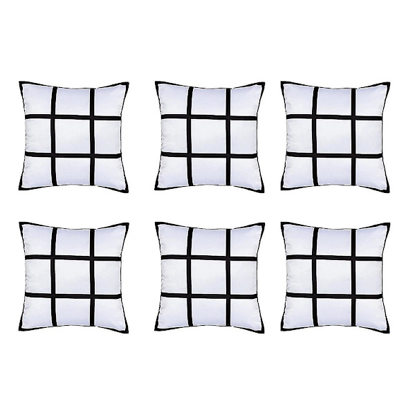 6 stk Sublimering Blanke Panel Pudebetræk DIY Polyester Pudebetræk 9 Foto Varmeoverførselstryk Pudebetræk, s