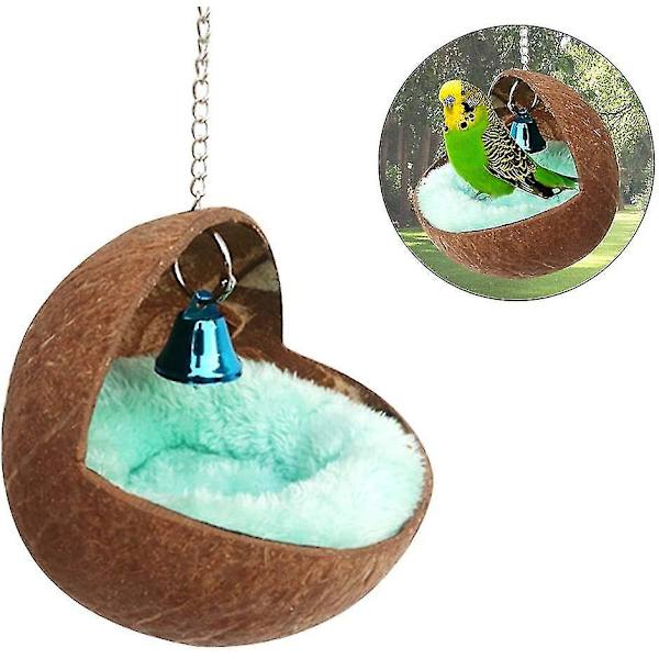 Naturligt Kokosnötskal Fågelbo Hus Säng För Husdjur Papegoja Undulat Parakit Kakadu Conure Kanariefågel