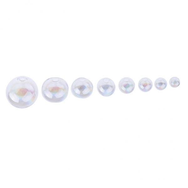 2x8 stk Mini Klar Glass Globe Ball Flasker Henger Sjarmer DIY Smykker 1 Hull