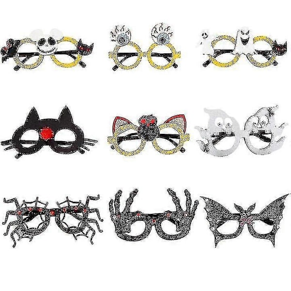 6-pack Halloween-glasögon Cosplay-glasögon Hipster-festglasögon Skelett-spöke Förklädningsglasögon Cosplay Barn och Vuxna Halloween-festdekorationer