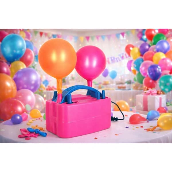 Elektrisk ballongpumpe 600W med doble dyser for rask oppblåsing