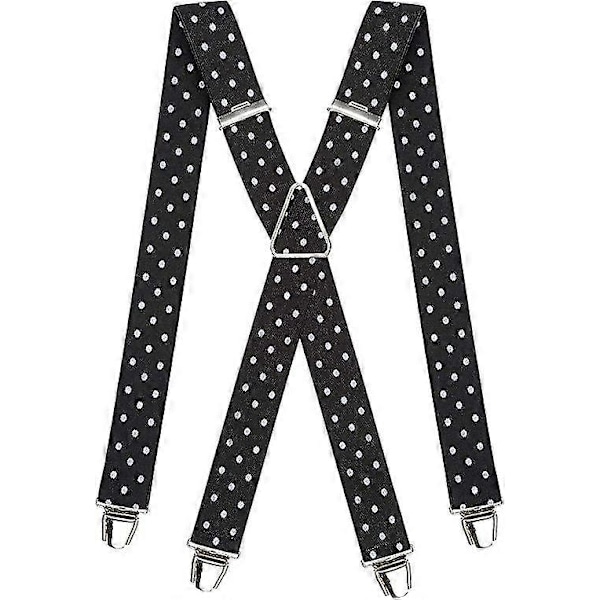 Herrar Suspenderbälte Bred Ultra Resistent Elastisk & 4 Extra Starka Klämmor i X - Justerbar Storlek Upp till 65cm