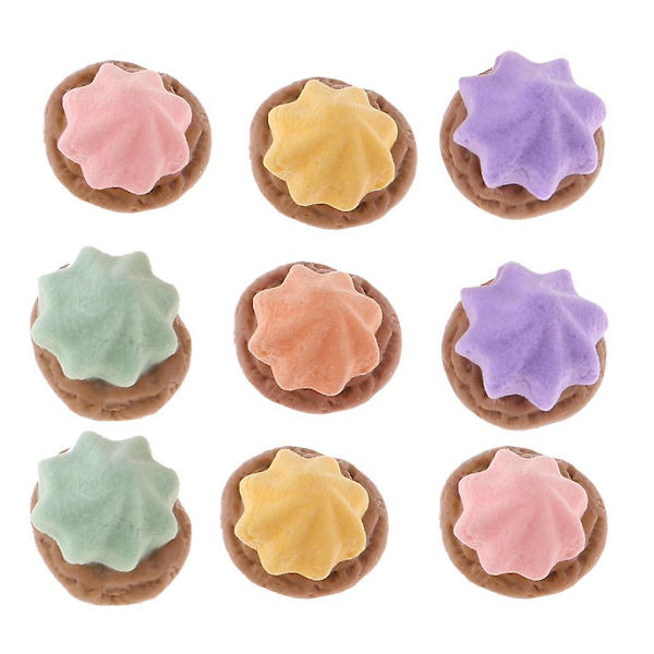 8x Miniature Mad Realistiske Små Cookies/Vafler Til 1:12 Dukkehuse A
