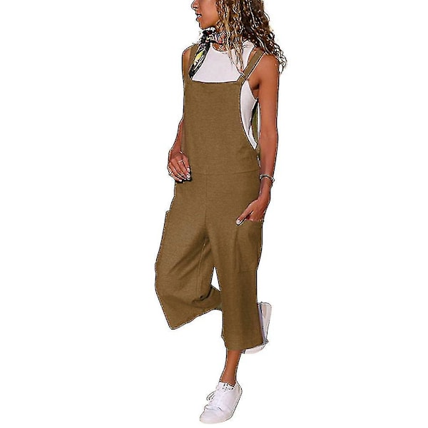 Dame Dungarees Jumpsuit Ærmeløs Romper Playsuit