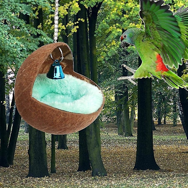 Naturlig Kokosnøddeskal Fuglerede Hus Seng Til Kæledyrs Papegøje Budgie Parakitter Kakariki Konurer Kanariefugl