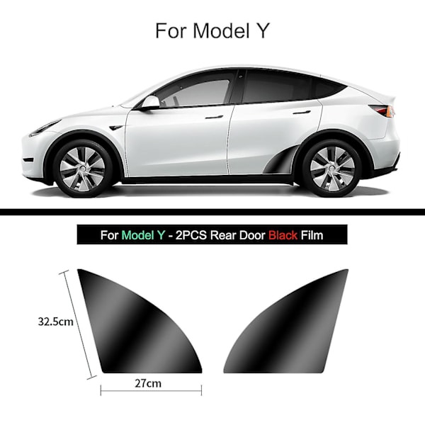 Sort TPU Bilkrop Beskyttelsesfilm Usynlig Til Tesla Model 3/Y 2017-2023 Forreste Bageste Dør Udvidet Transparent Bilbeklædningssæt