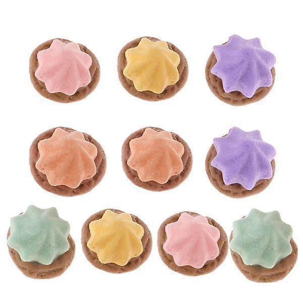 8x Miniature Mad Realistiske Små Cookies/Vafler Til 1:12 Dukkehuse A