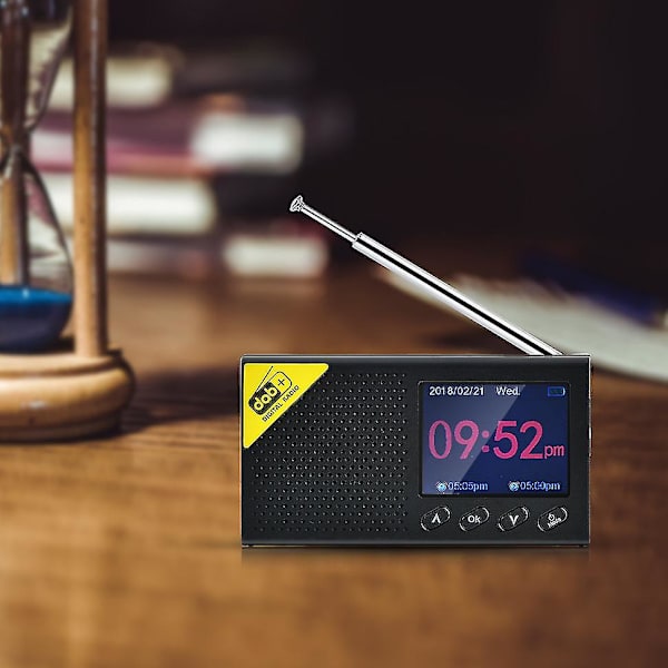Bærbar DAB-radio - Bluetooth Stereo DAB - DAB+ Digitalradio - FM med 1200mAh Genopladeligt Batteri - LCD-skærm - Dobbelt Alarm og 3,5 mm Hovedtelefon J