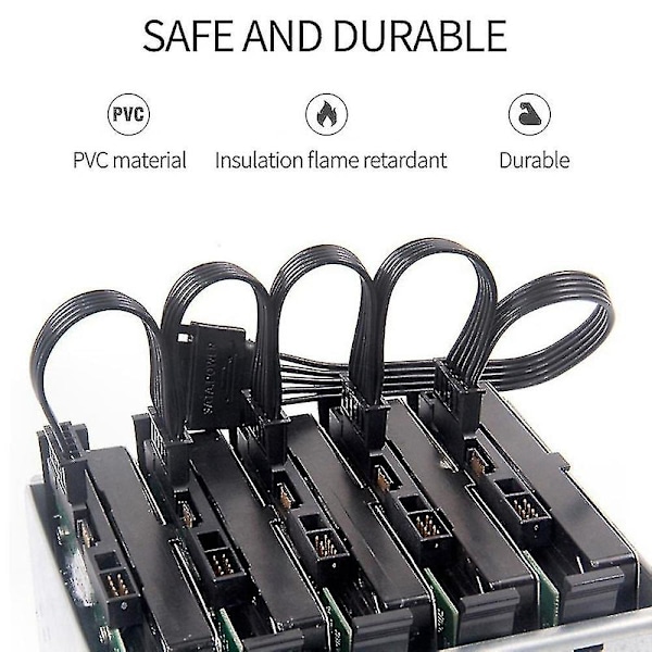 4-napainen IDE 1 - 5 SATA 15-napainen kiintolevyn virransyöttöjakokaapeli DIY-tietokonepalvelimeen 18AWG 4-napainen - 1