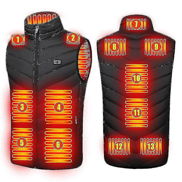 Upgraded 13 Zones Men Heated Vest Usb Charging Heating Coat Smart Heating Sleeveless Jackets