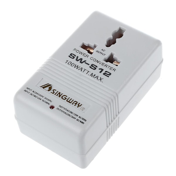 100W 110V/120V til 220V/240V Step-up & Down Spændingskonverter Transformer Rejse Hvid