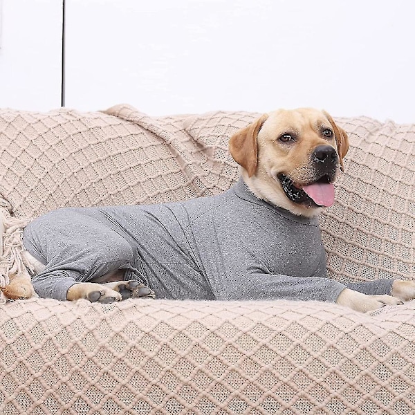 Hundekit til Gendannelse Efter Operation, Anti-Licking Kirurgisk Kjole til Abdominal Sår, Hvalpe Langærmede Pyjamas til at Forhindre Hårløs (Størrelse L)