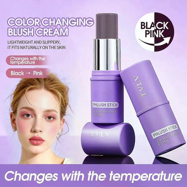 Justerende Blush Stick Multi-Anvendelig Cremefarve til Kinder og Læber, Forfriskende Nærende Formel 2pcs