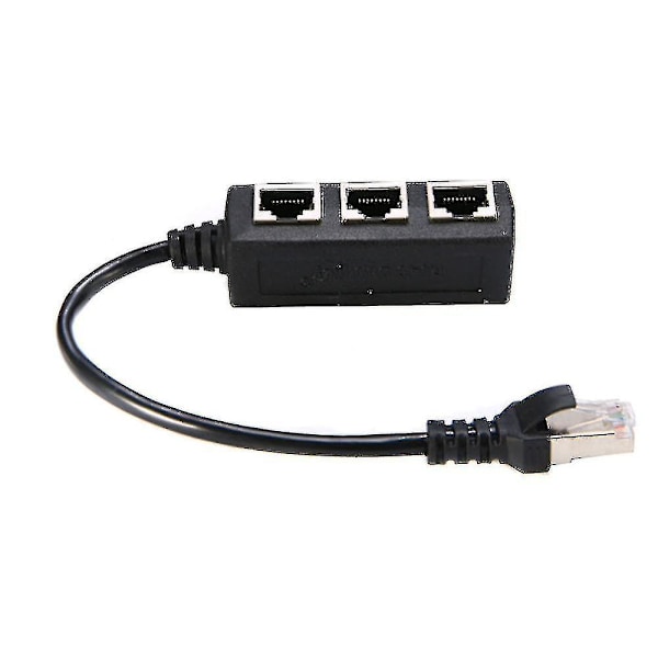 Rj45 Ethernet-kabeldelare Nätverksadapter Ethernet-delare 1 till 3 Kabeladapter (hy)