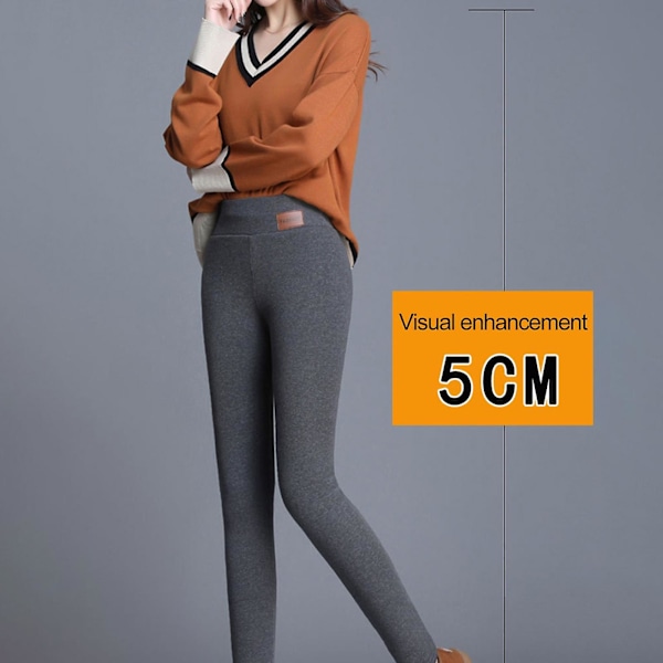 Dame Fleecefôrede Leggings Tykke Fløyelsbukser Høy Midje Leggings Ensfarget XL