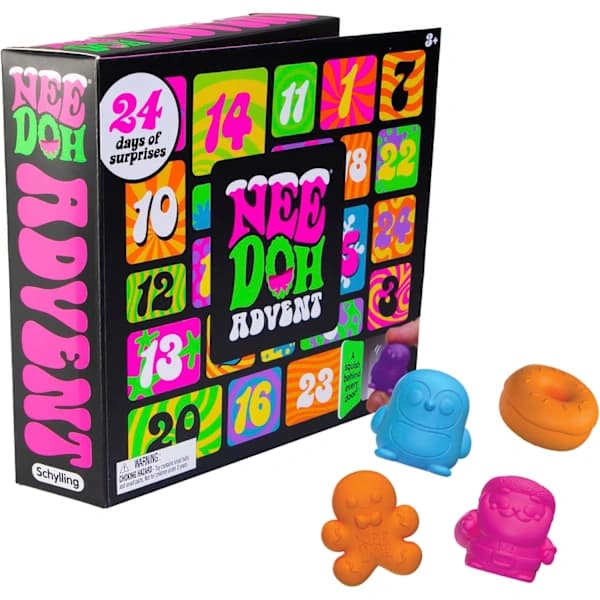 Schylling NeeDoh Squishmas Julekalender - 24 Mini Squishies - Nedtelling til jul