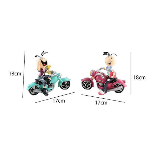 2 stk. Motorcykel Dukke Statuette Små Figurer Til Bordplade Kontor Soveværelse