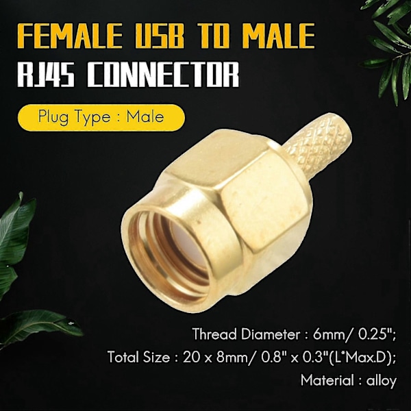 5 stk. SMA Han-stik lige krympe RG316 RG174 RF adapter stik