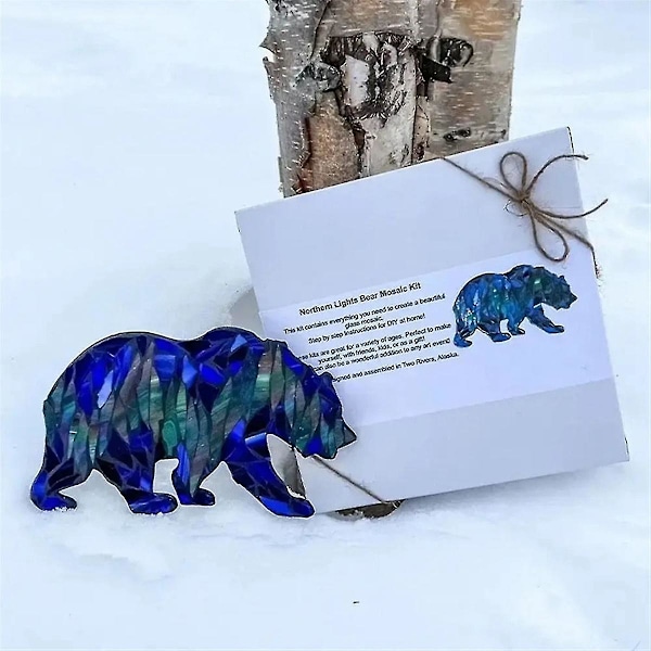 2 st DIY Bergkedja Mosaik Kit Rolig Solros Svamp Färgat Glas Hantverk Färgat Glas Räv Mosaik Kit,f