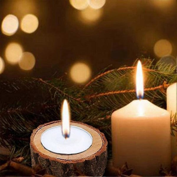 24 st Trä Ljusstake, Votiv Tealight Hållare För Bröllop Fest För Bord, Födelsedag Jul Pa