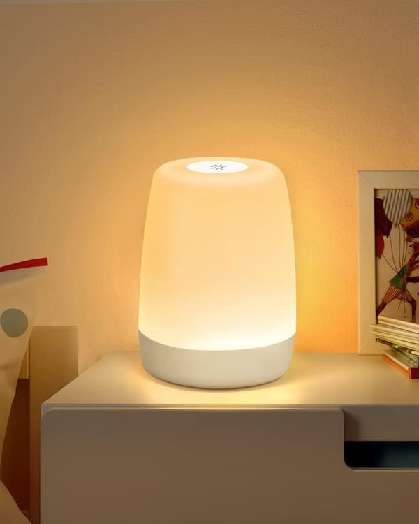 Baby touch natlampe, dæmpbar LED natlampe til sengebord, med timer