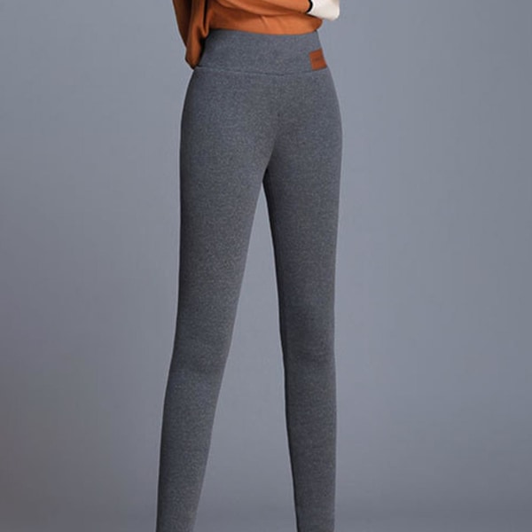 Dame Fleecefôrede Leggings Tykke Fløyelsbukser Høy Midje Leggings Ensfarget XL