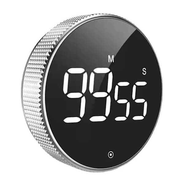 Digitalt æggeur med stopur - Køkkentimer - LED sølv