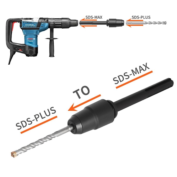 1 SDS Max til SDS Plus Chuck Borreadapter Konverter Schaft Rask Verktøy for Hilti